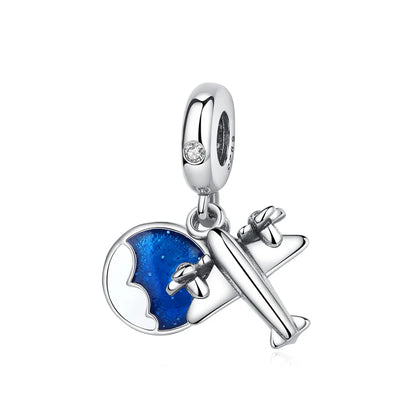 Original 925 Sterling Silver Charm Bead Travel London Bus Camera Suitcase Paris Charms Fit Pan Brand Bracelets Women Diy Jewelry