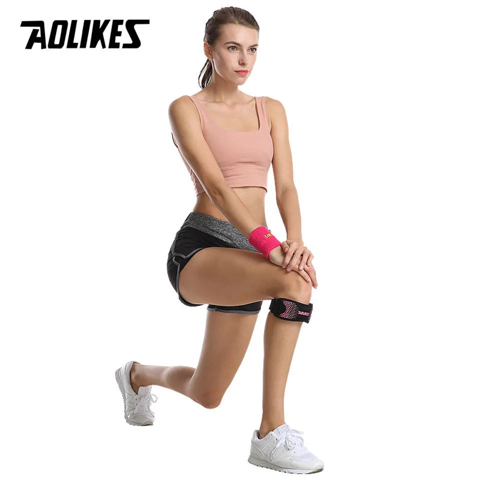 AOLIKES 1 rodillera ajustable para aliviar el dolor de rodilla, estabilizador de rótula, soporte para senderismo, fútbol, ​​baloncesto, correr y deportes