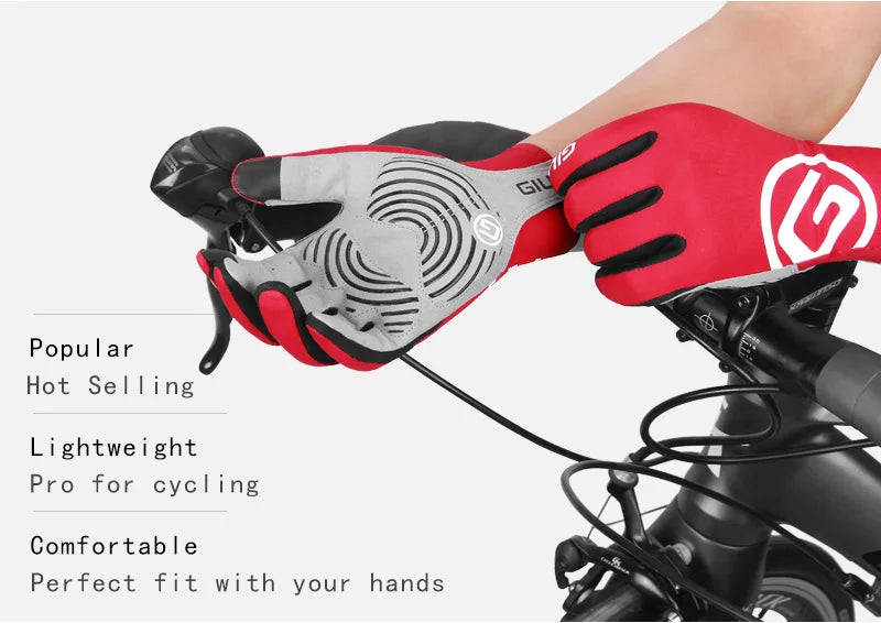 Giyo Wind Breaking Cycling Full Finger Gloves Touch Screen Anti-slip Bicycle Lycra Fabric Mittens Bicicleta Road Bike Long Glove