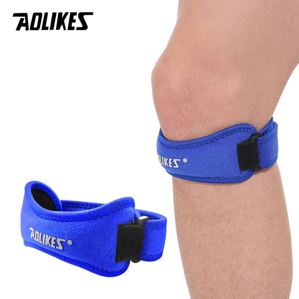 AOLIKES 1 rodillera ajustable para aliviar el dolor de rodilla, estabilizador de rótula, soporte para senderismo, fútbol, ​​baloncesto, correr y deportes