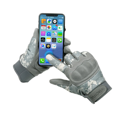 Guantes tácticos ACU camuflaje pantalla táctil paintball combate lucha carcasa dura bicicleta guantes de dedos completos hombres