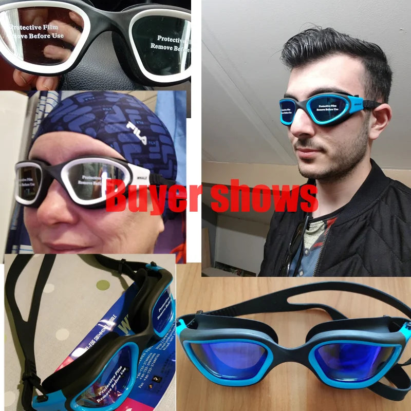 Gafas de natación profesionales antivaho para adultos, con protección UV, para hombres y mujeres, de silicona, ajustables e impermeables, para nadar en la piscina