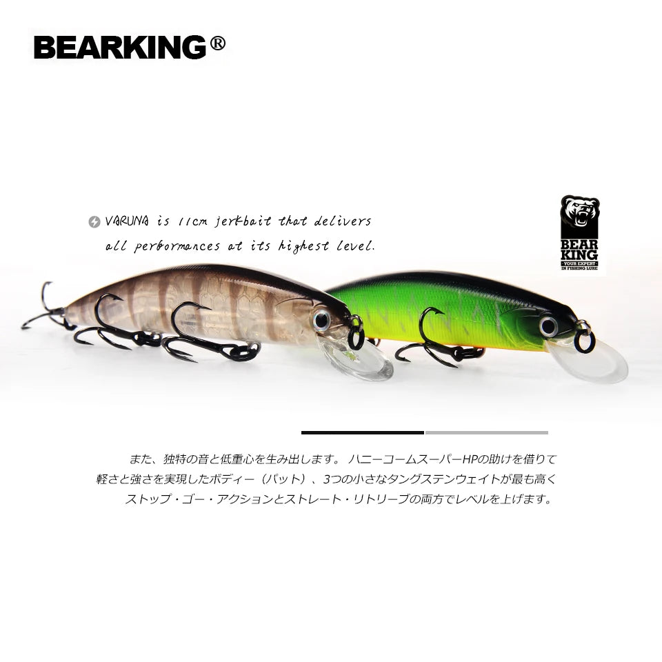 Señuelos de pesca de nuevo modelo, cebo duro, wobblers de calidad, sistema de peso superpesado Bearking 11 cm 17 g Dive 1,5 m, lanzamiento largo SP minnow