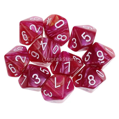 10 dados poliédricos de 10 caras D10 D8 para juegos de rol de 16 mm, dados familiares