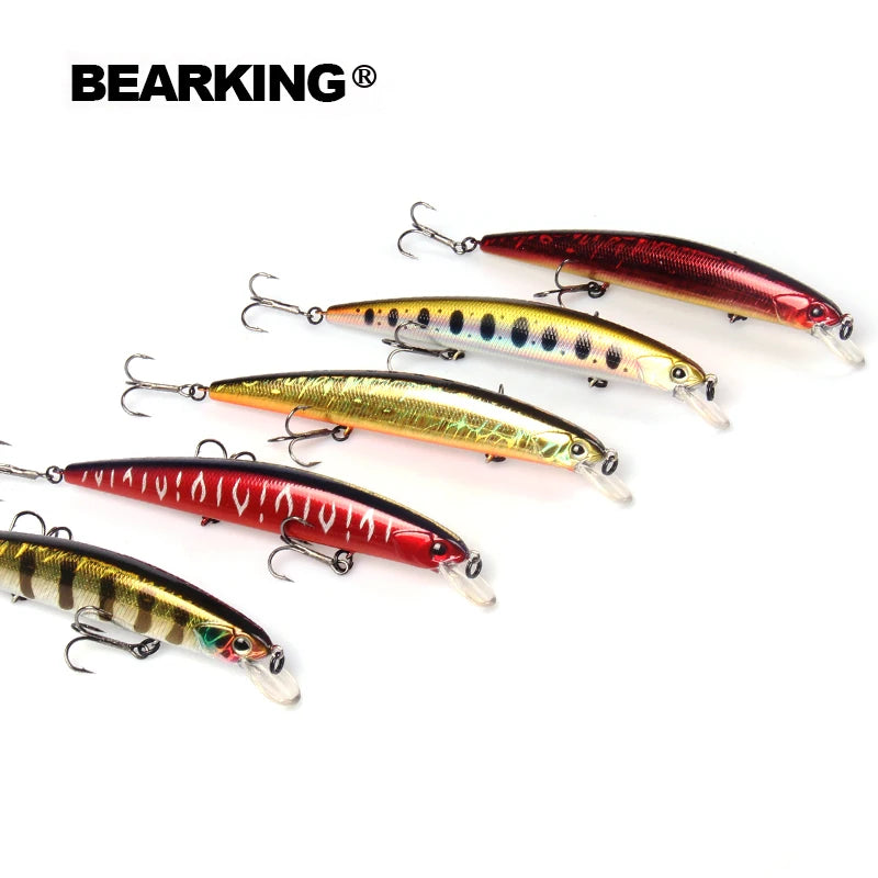 BEARKING para señuelos de pesca artificiales, cebos wobblers de calidad minnow de 13 cm y 21 g, modelo suspendido, crankbaits popper