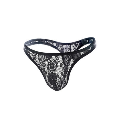 CLEVER-MENMODE Tanga de encaje para hombre, ropa interior sexy, tanga transparente para hombre, lencería transparente, calzoncillos, bragas con espalda en T