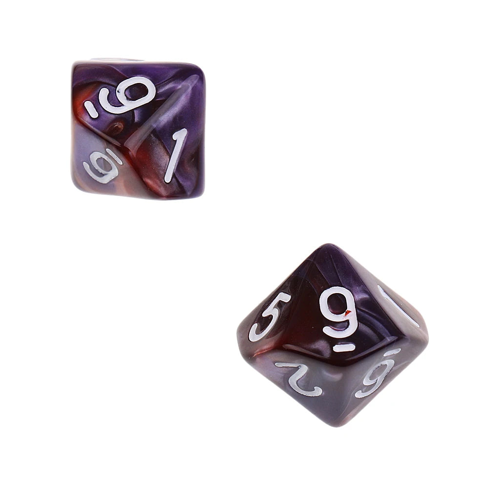 10 dados poliédricos de 10 caras D10 D8 para juegos de rol de 16 mm, dados familiares