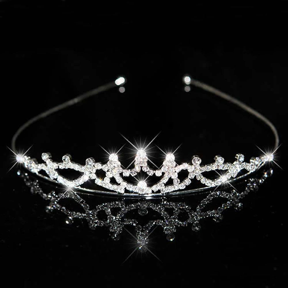 AINAMEISI Princess Crystal Tiaras and Crowns Headband Kid Girls Love Bridal Prom Crown Wedding Party Accessiories Hair Jewelry