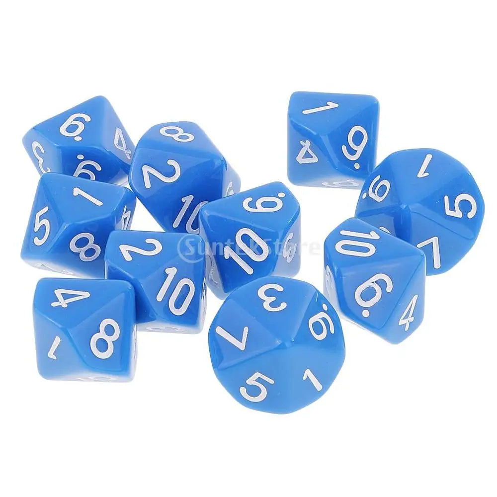 10 dados poliédricos de 10 caras D10 D8 para juegos de rol de 16 mm, dados familiares