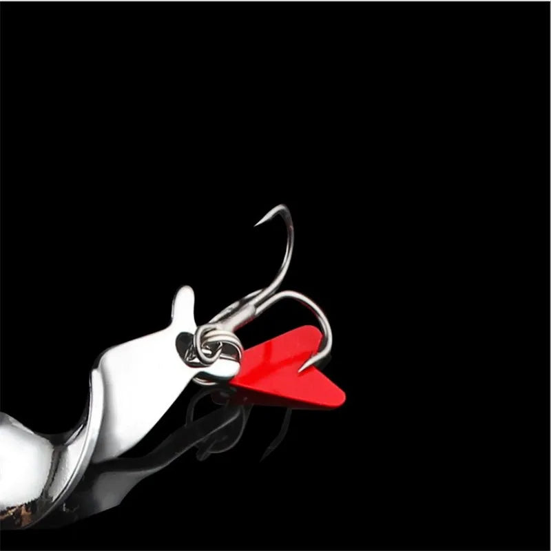 1PCS 10g 14g 21g 28g Rotating Metal Spinner Spoon Fishing Lure Hard Baits For Trout Pike Pesca Peche Treble Hook Tackle