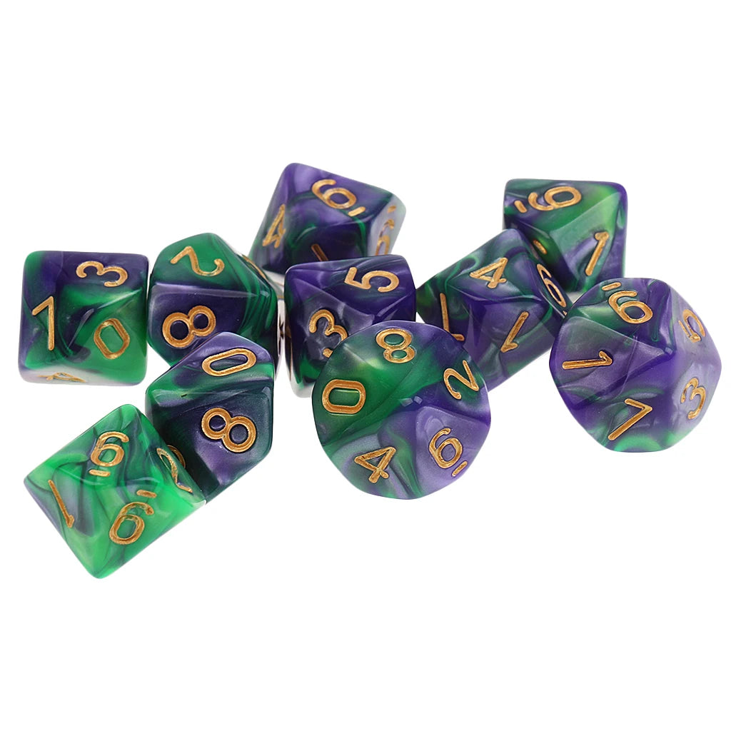 10pcs 10 Sided Dice D10 D8 Polyhedral Dice for  Games 16mm  RPG  Dice Family   Dice