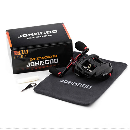 JOHNCOO Fishing reel MT200 Bait Casting Reel Big Game 13kg Max Drag jigging Fishing Reel 11+1 BB 7.1:1 Baitcasting reel