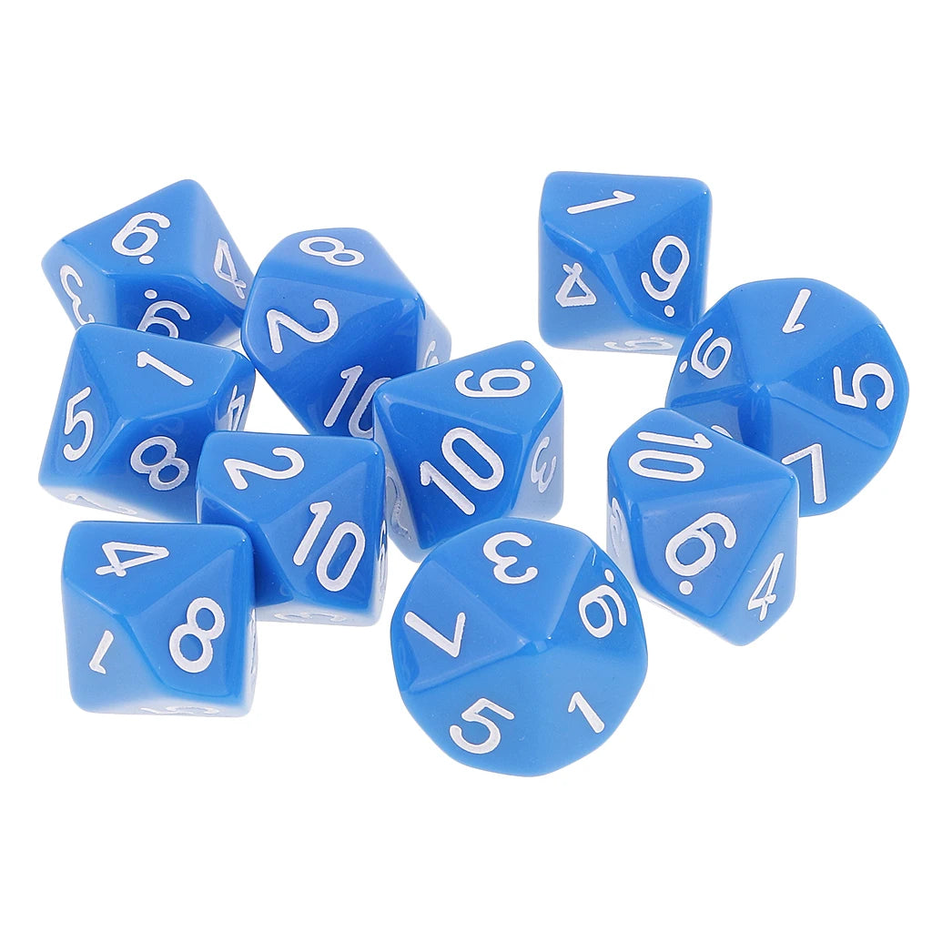 10 dados poliédricos de 10 caras D10 D8 para juegos de rol de 16 mm, dados familiares