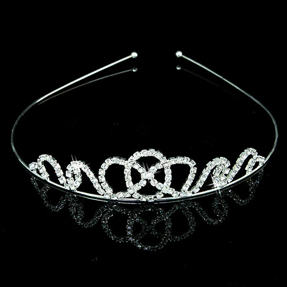 AINAMEISI Princess Crystal Tiaras and Crowns Headband Kid Girls Love Bridal Prom Crown Wedding Party Accessiories Hair Jewelry