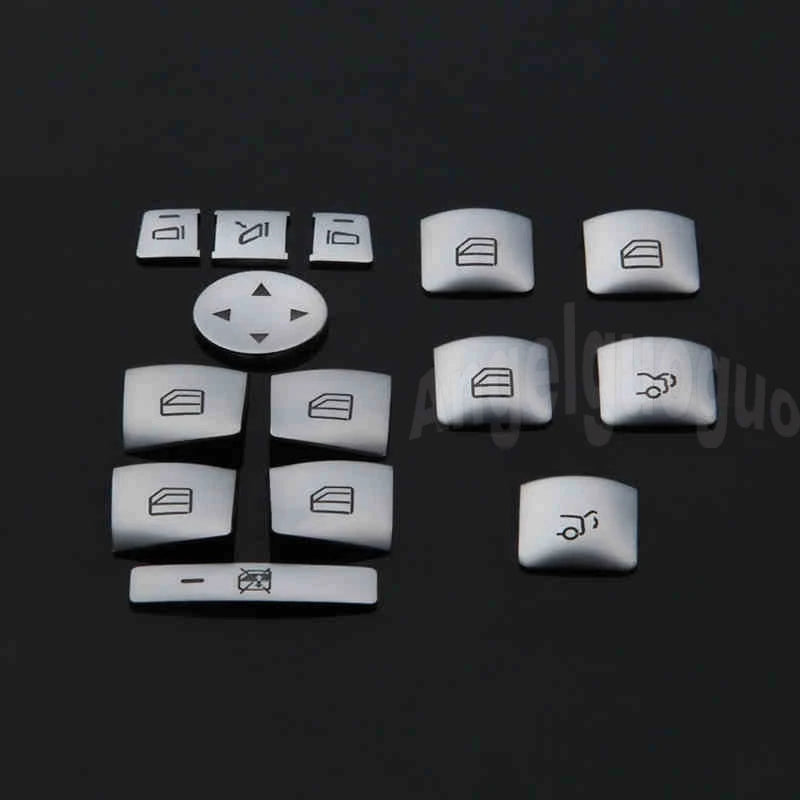 AngelguoguoCar Window glass lift button Trim Cover sticker for Mercedes Benz A/B/C(W204)/E(W212)/GLA /CLA/ GLK/ GLE-class