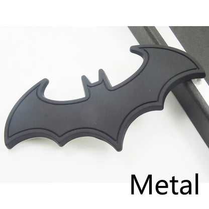 3D Metal Bat Auto Car Logo Cartoon Sticker Metal Badge Emblem Tail Decal Motorcycle Car Styling Decoration Accessories