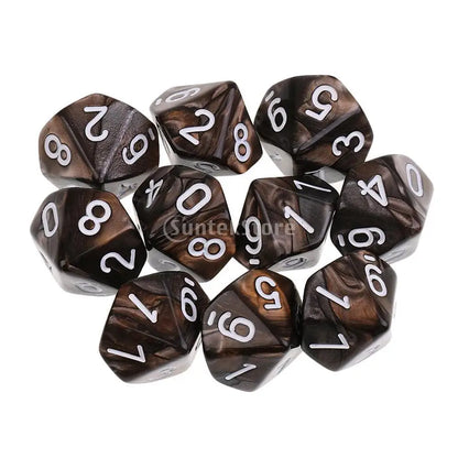 10 dados poliédricos de 10 caras D10 D8 para juegos de rol de 16 mm, dados familiares