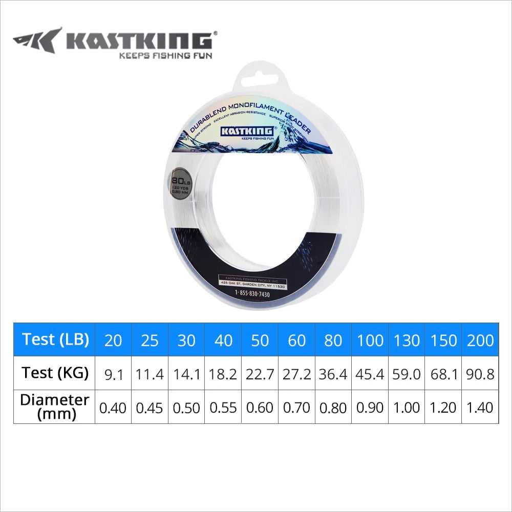 KastKing 20-200LB 110M 0.40-1.40mm Nylon Fishing Line Super Strong Smooth Monofilament Leader Line Boat Anti-bite  For Fishing