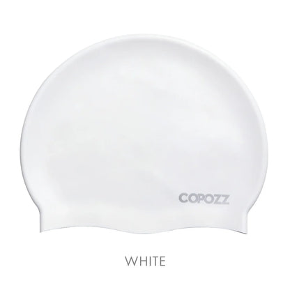 Copozz Elastic Silicon Rubber Waterproof Protect Ears Long Hair Sports Swim Pool Hat Large Size Swimming Cap for Men Women Adult