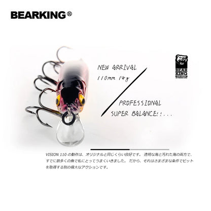 BEARKING 11cm 14g Top Hard Fishing Lures Minnow quality Baits Wobblers good action professional Fishing Tackles artificial