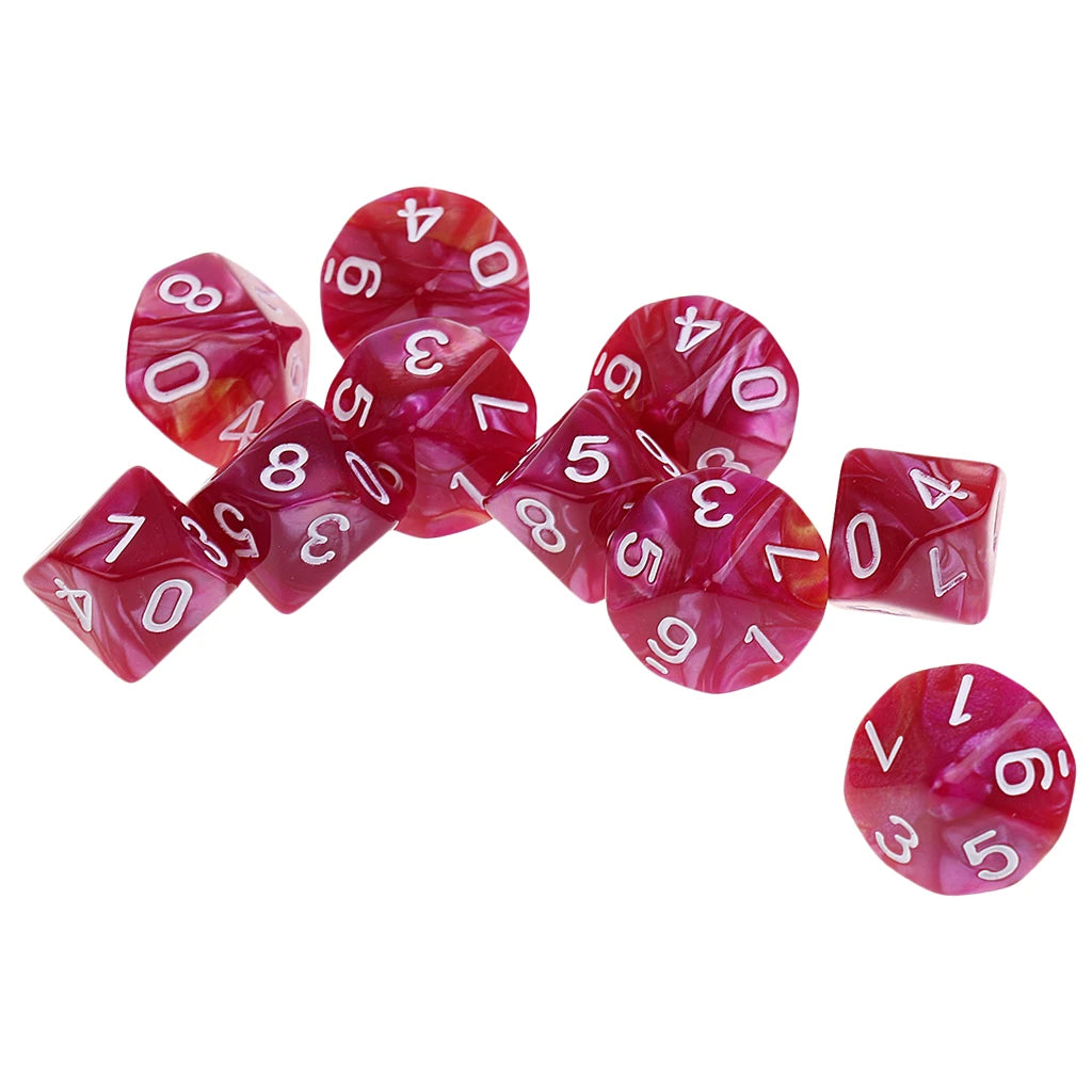 10pcs 10 Sided Dice D10 D8 Polyhedral Dice for  Games 16mm  RPG  Dice Family   Dice