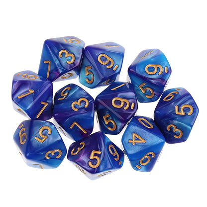 10 dados poliédricos de 10 caras D10 D8 para juegos de rol de 16 mm, dados familiares