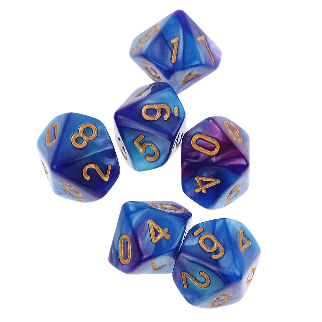 10 dados poliédricos de 10 caras D10 D8 para juegos de rol de 16 mm, dados familiares