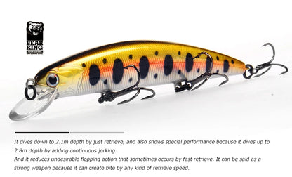 Bearking 11cm 17g Dive 1.5m super weight system long casting SP minnow  New model fishing lures hard bait quality wobblers