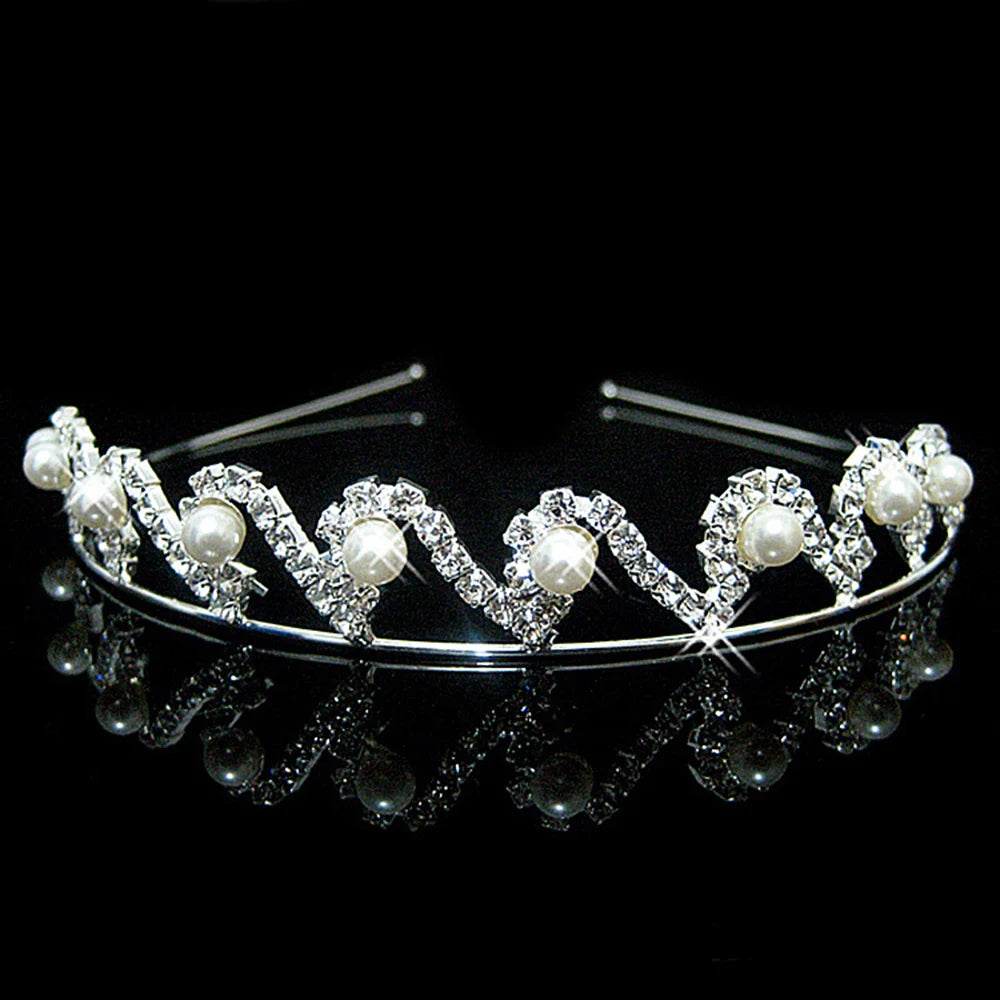 AINAMEISI Princess Crystal Tiaras and Crowns Headband Kid Girls Love Bridal Prom Crown Wedding Party Accessiories Hair Jewelry