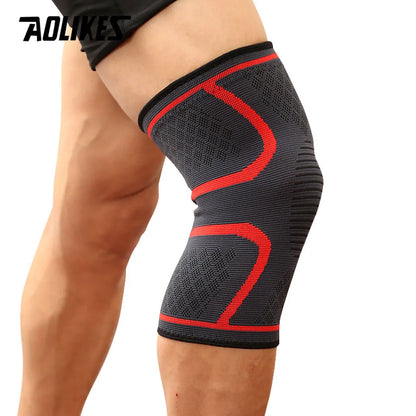 AOLIKES 1PCS Fitness Running Cycling Knee Support Braces Elastic Nylon Sport Compression Knee Pad Sleeve For Basketball