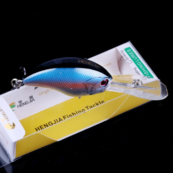 HENGJIA 13G 9CM Fishing Lures Rock Crank Bait Crankbait Minnow  Bass Treble Hooks Swim Hard Lure Baits Wobbler Long Big Tongue