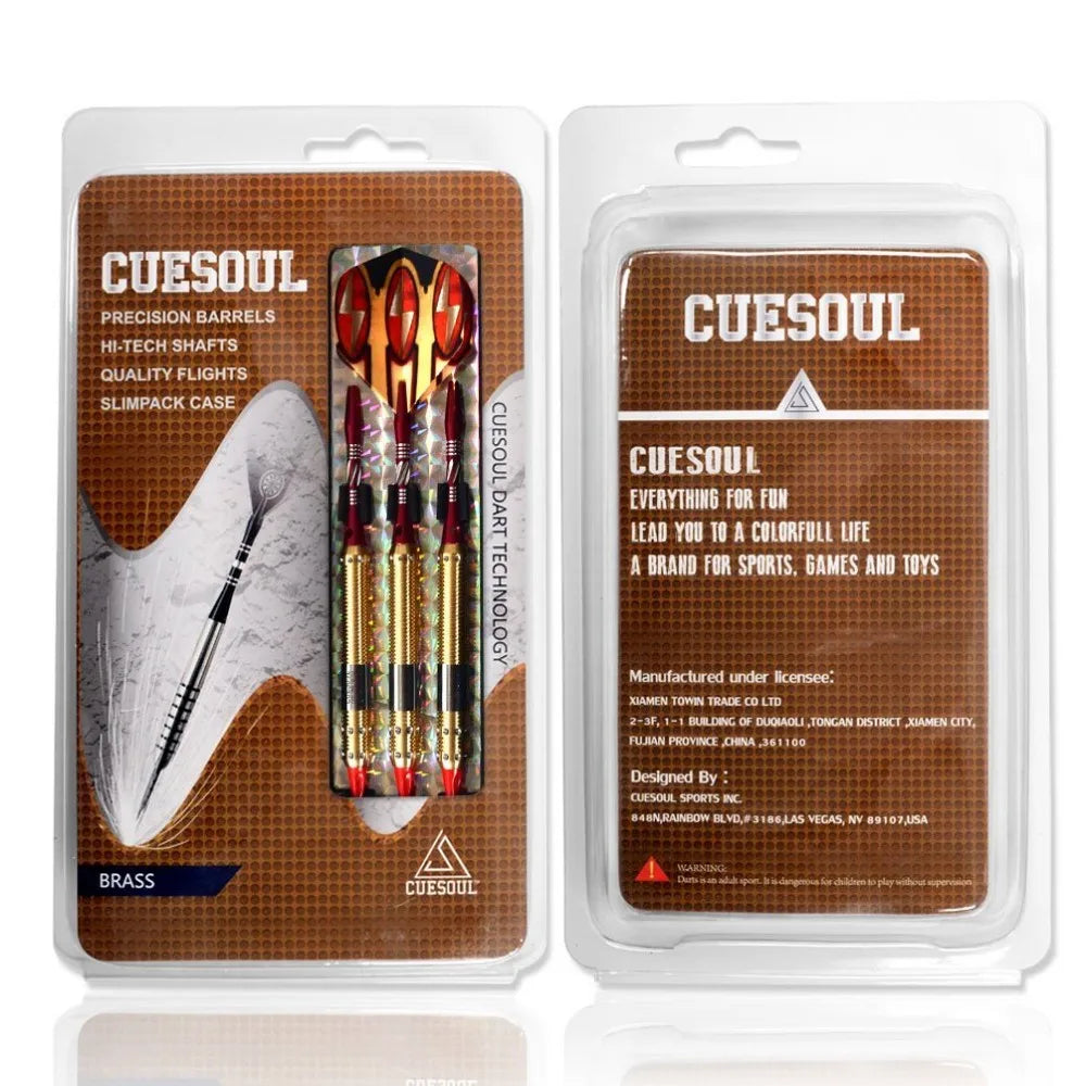 CUESOUL Soft Tip Darts Set with Golden 16g Dart Barrels Eye-Catched,Red  Aluminium Dart Shafts for Dardos Electronico