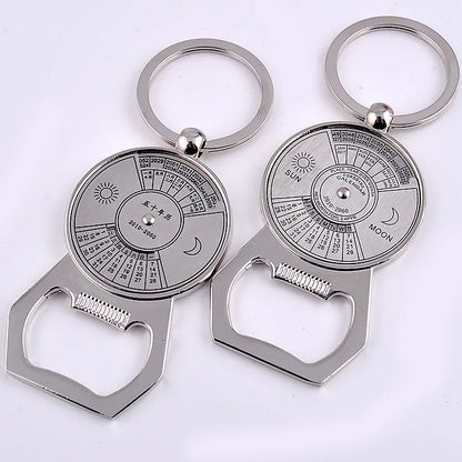 50 Years Super Perpetual Calendar Key Chain Bottle Opener Key Rings Astrology KeyChain Party Gift Key Holder Gift Jewelry