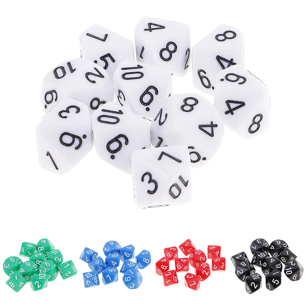 10 dados poliédricos de 10 caras D10 D8 para juegos de rol de 16 mm, dados familiares