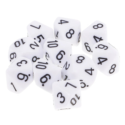 10pcs 10 Sided Dice D10 D8 Polyhedral Dice for  Games 16mm  RPG  Dice Family   Dice