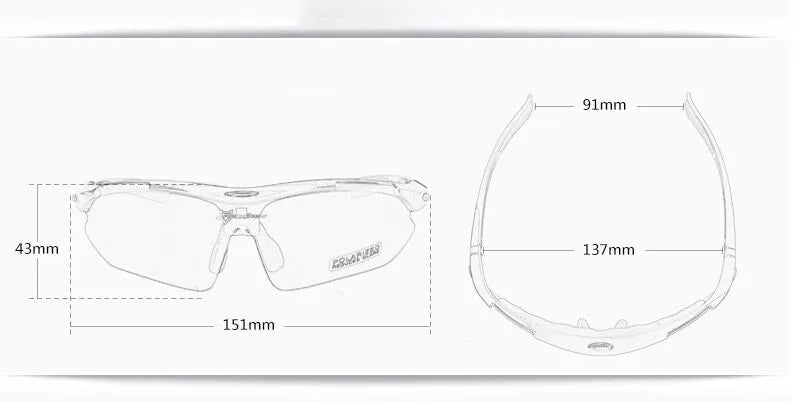 Gafas de ciclismo polarizadas ROCKBROS, gafas de sol deportivas para hombre, gafas de protección para ciclismo de montaña o carretera, 5 lentes