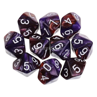 10 dados poliédricos de 10 caras D10 D8 para juegos de rol de 16 mm, dados familiares