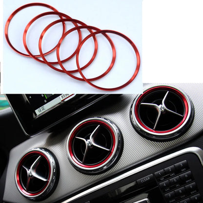 Angelguoguo For Mercedes Benz A/B/GLA/CLA Class Aluminium Alloy Air outlet sticker/Instrument Panel Air Outlet Decoration Ring