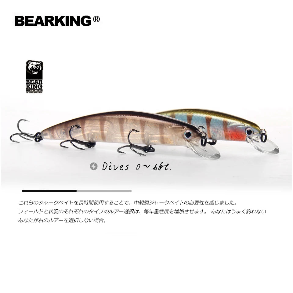 Señuelos de pesca de nuevo modelo, cebo duro, wobblers de calidad, sistema de peso superpesado Bearking 11 cm 17 g Dive 1,5 m, lanzamiento largo SP minnow