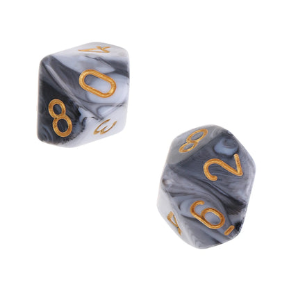 10 dados poliédricos de 10 caras D10 D8 para juegos de rol de 16 mm, dados familiares