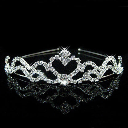 AINAMEISI Princess Crystal Tiaras and Crowns Headband Kid Girls Love Bridal Prom Crown Wedding Party Accessiories Hair Jewelry