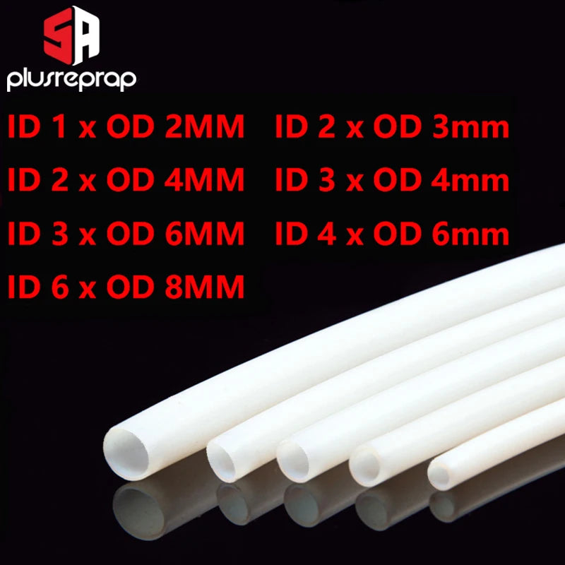 Tubo de PTFE de 1 metro, 1 mm, 2 mm, 3 mm, 4 mm, 6 mm y 8 mm para piezas de impresora 3D, tubo Bowden con cabezal en J