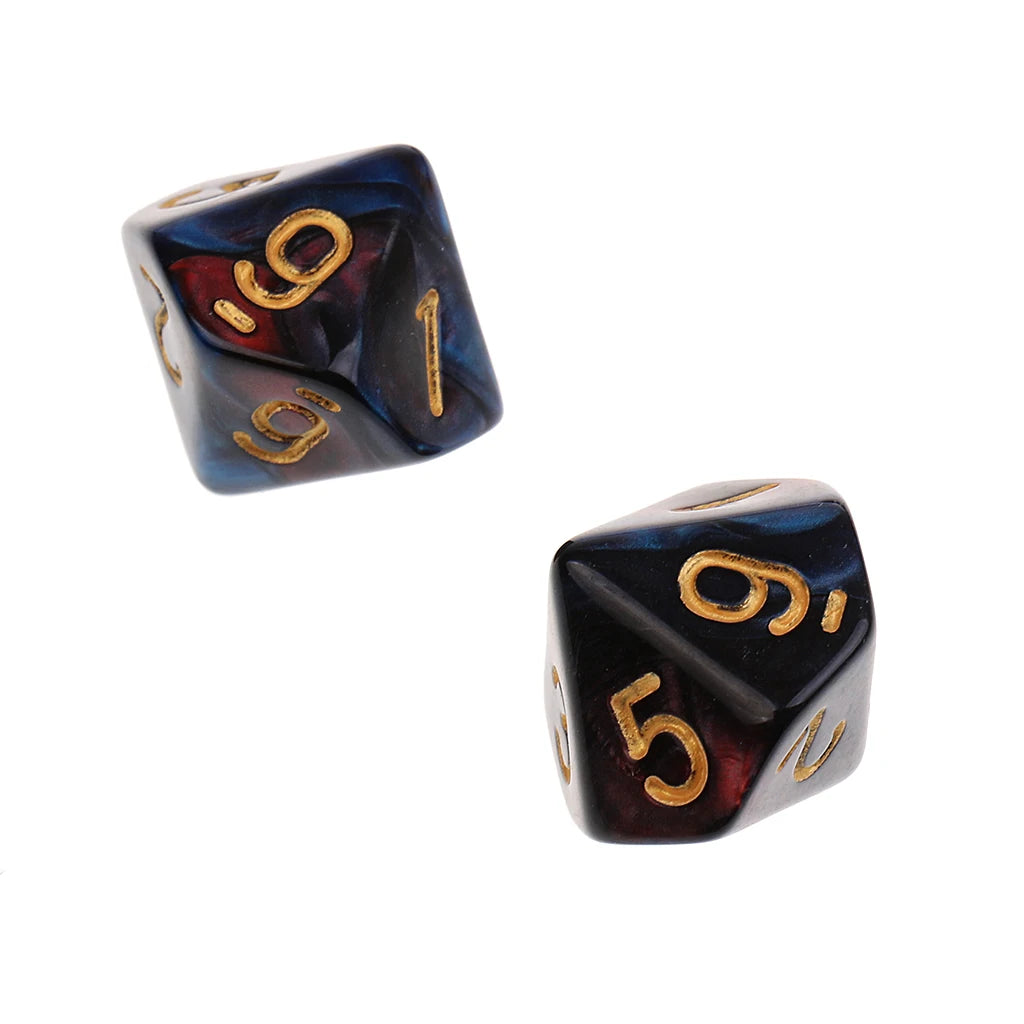 10 dados poliédricos de 10 caras D10 D8 para juegos de rol de 16 mm, dados familiares