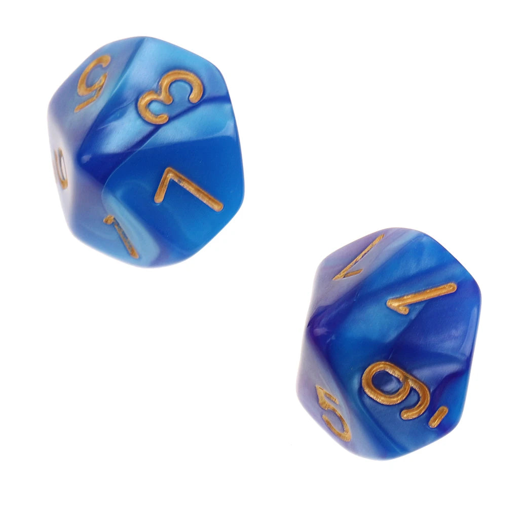 10 dados poliédricos de 10 caras D10 D8 para juegos de rol de 16 mm, dados familiares