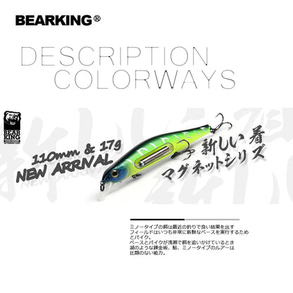 Bearking 11cm 17g magnet weight system long casting New model fishing lures hard bait dive 0.8-1.2m quality wobblers minnow