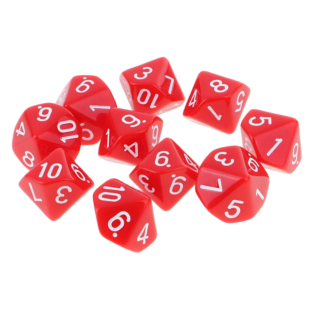 10pcs 10 Sided Dice D10 D8 Polyhedral Dice for  Games 16mm  RPG  Dice Family   Dice