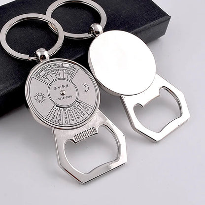 50 Years Super Perpetual Calendar Key Chain Bottle Opener Key Rings Astrology KeyChain Party Gift Key Holder Gift Jewelry