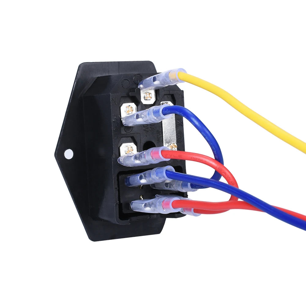 3D Printer Parts 10A 250V Power Switch AC Power Outlet With Red Triple Rocker Switch Fused Module Plug For 3d Printer