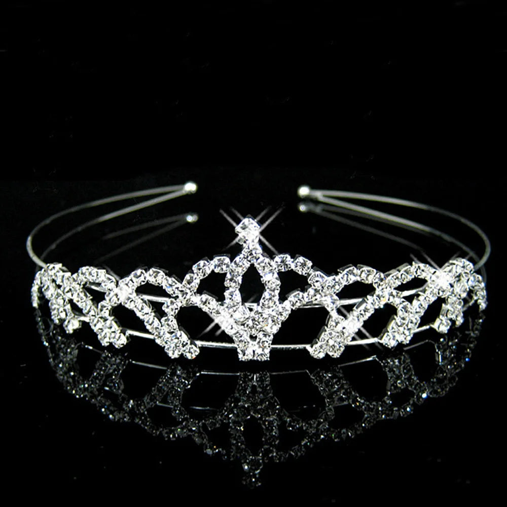 AINAMEISI Princess Crystal Tiaras and Crowns Headband Kid Girls Love Bridal Prom Crown Wedding Party Accessiories Hair Jewelry