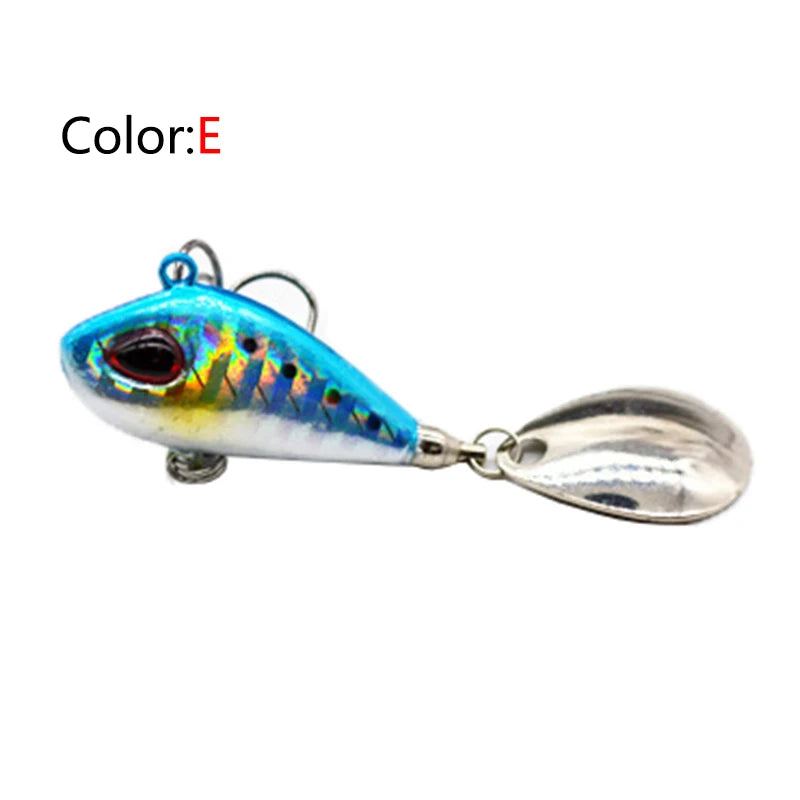 OUTKIT Nuevo señuelo de pesca Mini VIB de metal con cuchara, 6 g, 10 g, 17 g, 25 g, 2 cm, aparejo de pesca, señuelo giratorio con vibración, cebo que se hunde